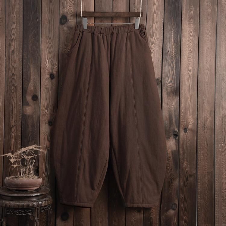 Plus Size Winter Retro Bloomers Bomuldspolstrede Bukser