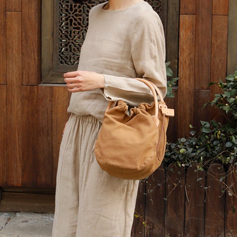 Kvinder Retro Casual Solid Canvas Håndtaske
