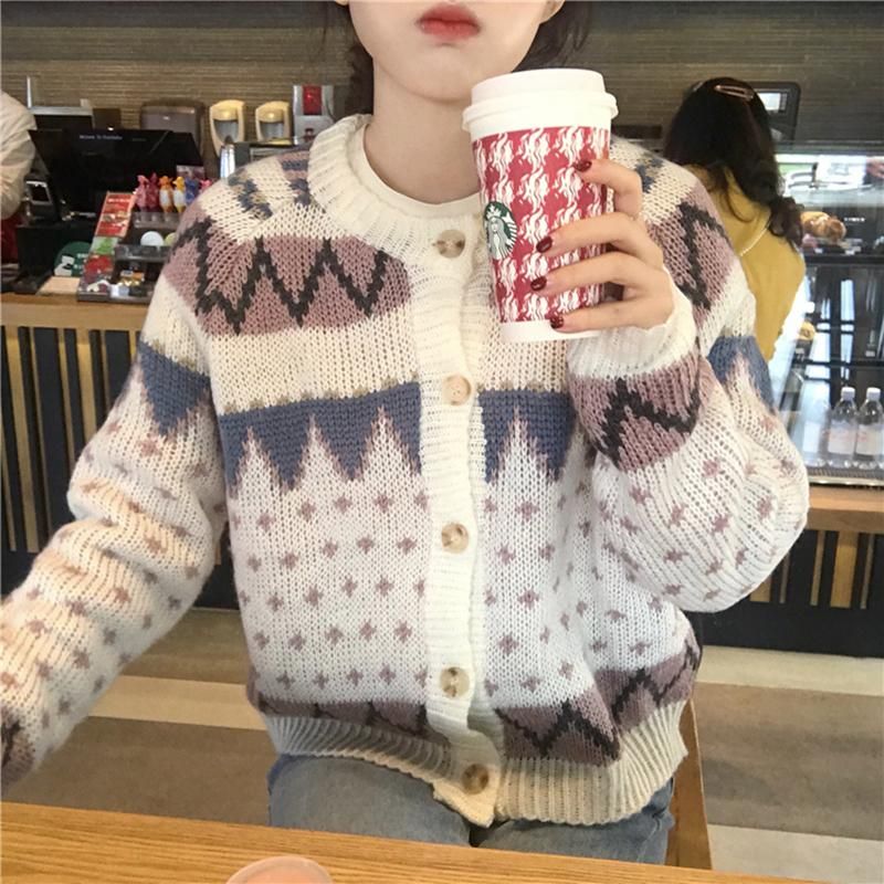 Jul Retro All-match Tyk Cardigan Sweater