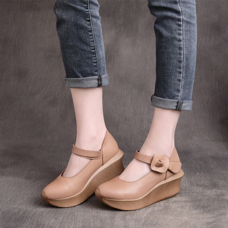 Dame Forår Sommer Platform Retro Læder Loafers