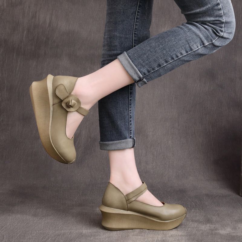 Dame Forår Sommer Platform Retro Læder Loafers